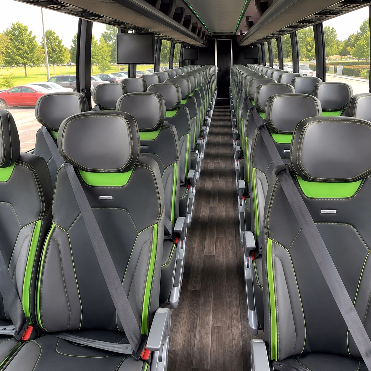 56 passenger charter bus interior