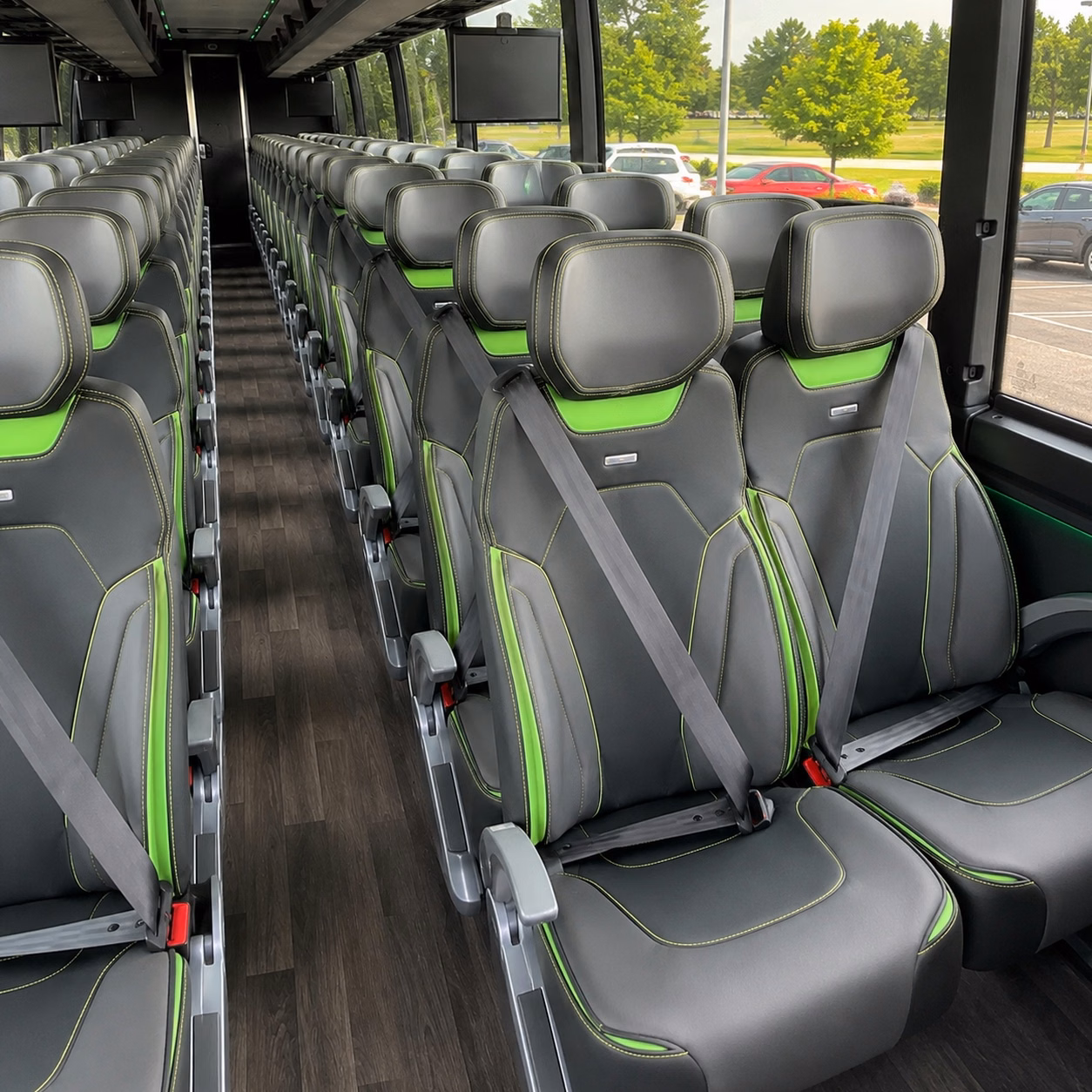 charleston charter bus rental interior